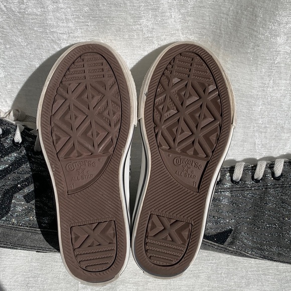 Converse All-Star Zebra Print High/Tall Lace-up Black, Gray, Glitter Sneakers - Picture 17 of 17